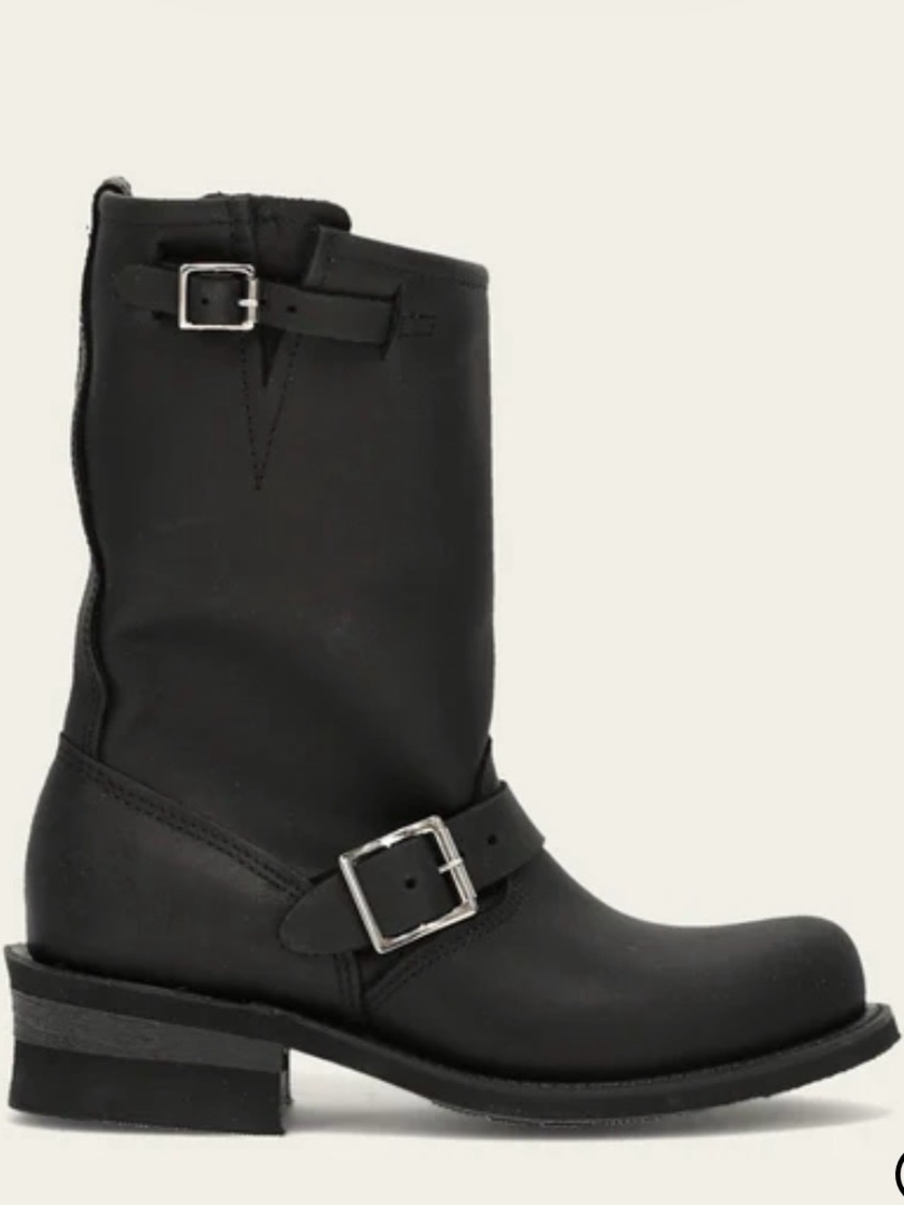 Frye Black Leather Engineer Boots